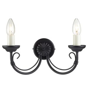 Chartwell 2 Light Wall Light Black - CH2 BLACK