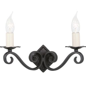 Rectory 2 Light Wall Light Black - RY2A BLACK