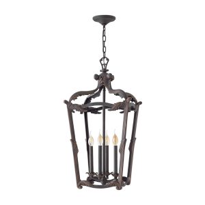 Sorrento 4 Light Foyer Ceiling Light Aged Iron - 4528AI