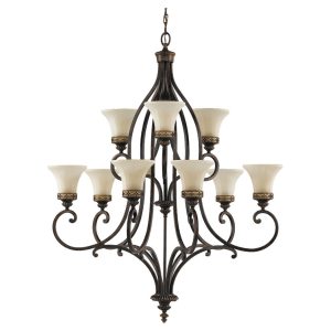 Drawing Room 9 Light Chandelier Walnut - FE/DRAWINGRM9