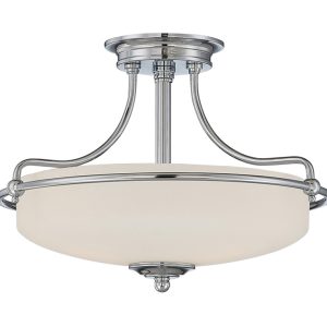 Griffin 3 Light Semi Flush Light Polished Chrome - QZ/GRIFFIN/SFS C