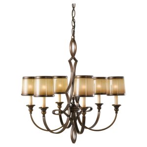 Justine 6 Light Chandelier Astral Bronze - FE/JUSTINE6/P