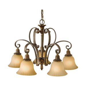 Kelham Hall Down 5 Light Chandelier Firenze Gold/British Bronze - FE/KELHALL DN5LT