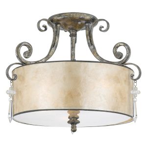 Kendra 3 Light Semi Flush Mottled Silver/Oyster Mica - QZ/KENDRA1/SF