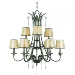 Kendra 9 Light Chandelier Mottled Silver/Oyster Mica