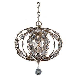 Leila 1 Light Mini Chandelier Burnished Silver