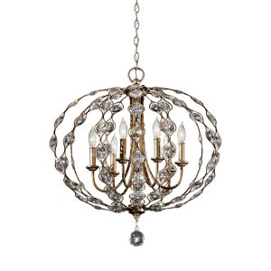 Leila 6 Light Chandelier Burnished Silver - FE/LEILA6