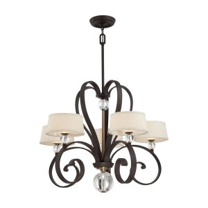 Madison Manor 5 Light Chandelier Western Bronze - QZ/MADISONM5 WT