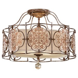 Marcella Semi Flush Mount British Bronze & Oxidised Bronze - FE/MARCELLA/SF