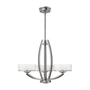 Meridian 3 Light Chandelier Brushed Nickel - HK/MERIDIAN3