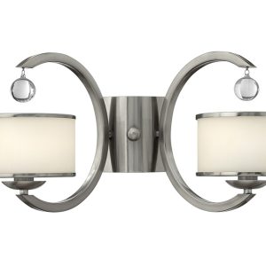 Monaco 2 Light Wall Light Brushed Nickel - HK/MONACO2