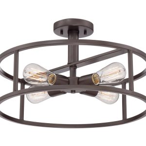 New Harbor Semi Flush Western Bronze - QZ/NEWHARBOR/SF