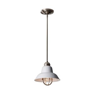 Urban Renewal Mini Pendant Brushed Steel / Glossy White - FE/URBANRWL/P/G