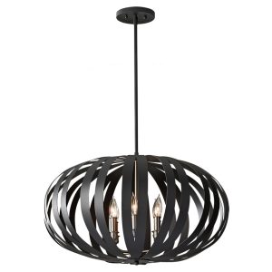 Woodstock Large Chandelier Textured Black - FE/WOODSTOCK/P/L