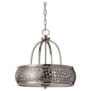 Zara 4 Light Chandelier Brushed Steel - FE/ZARA4