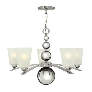 Zelda 5 Light Chandelier Polished Nickel - HK/ZELDA5 PN