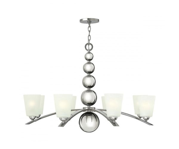 Zelda 8 Light Chandelier Polished Nickel - HK/ZELDA8 PN