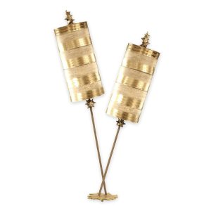 Nettle 2 Light Table Lamp By Paul Grüer Gold & Taupe - FB/NETTLELUXG/TL