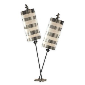 Nettle 2 Light Table Lamp By Paul Grüer Silver & Cream - FB/NETTLELUXS/TL