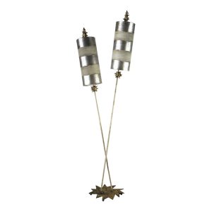 Nettle 2 Light Floor Lamp By Paul Grüer Silver & Cream - FB/NETTLELX-S/FL