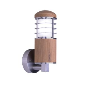 Poole Wall Lantern 316 Stainless Steel & Teak - GZ/POOLE W