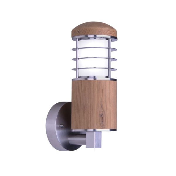 Poole Wall Lantern 316 Stainless Steel & Teak - GZ/POOLE W