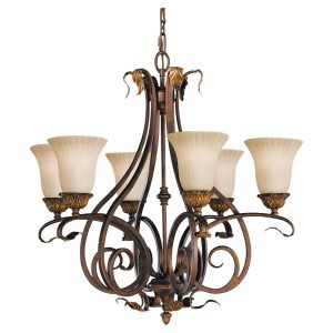 Sonoma Valley 6 Light Chandelier Aged Tortoise Shell - FE/SONOMAVAL6