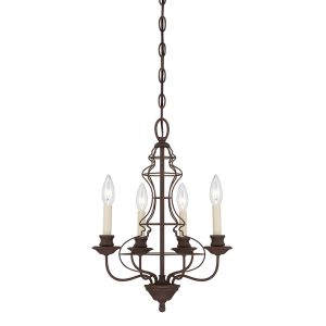 Laila 4 Light Chandelier Rustic Antique Bronze - QZ/LAILA4A