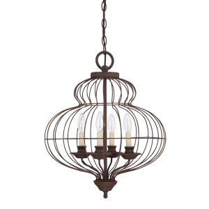 Laila 4 Light Chandelier Rustic Antique Bronze - QZ/LAILA4B