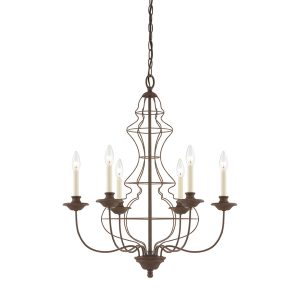 Laila 6 Light Chandelier Rustic Antique Bronze - QZ/LAILA6