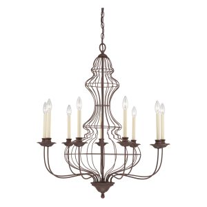 Laila 9 Light Chandelier Rustic Antique Bronze - QZ/LAILA9