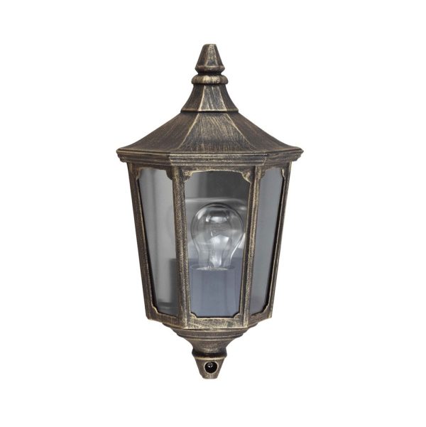 Cricklade Half Wall Lantern Black / Gold - GZH/CKL7