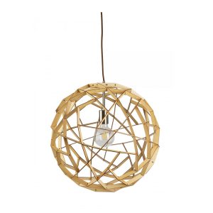 Geogro 1 Light Small Wood Veneer Pendant