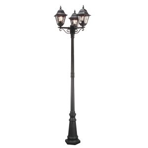 Norfolk Triple Lamp Post Black - NR8