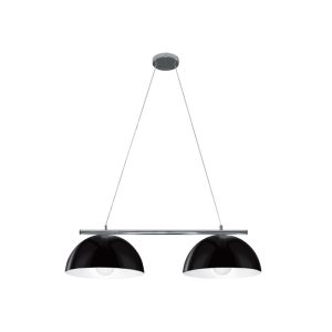 Double Retro Modern Shade Pendant Black / White - MS2400-BLWH