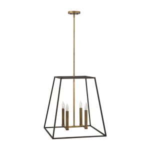 Fulton 4 Light Pendant Chandelier Bronze - HK/FULTON/4P