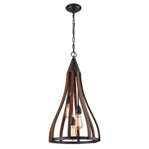 Modern Timber 3 Light Pendant Dark Red - Khaleesi2