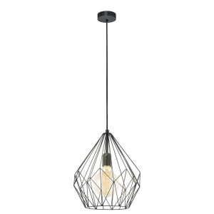 Carlton Single Cage Industrial Pendant Black - 49257