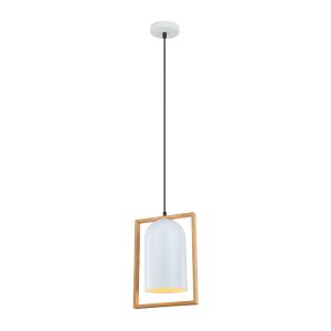 Modern Iron & Wood Pendant White - Swing1