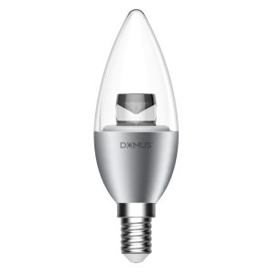 Key Candle 6 Watt Clear Diffuser Dimmable LED Globe Chrome E14 / Warm White - 65088