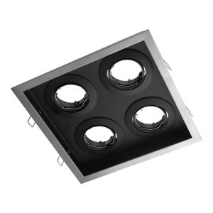 DSL Square Slotter Four Light Downlight Frame Silver - 70009