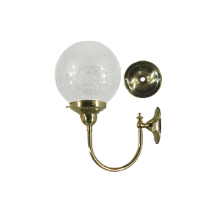 Luke Wall Light Brass With Sheffield Glass - 3000187