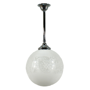 Single Rod Pendant Chrome With 12" Sheffield Glass - 3010236